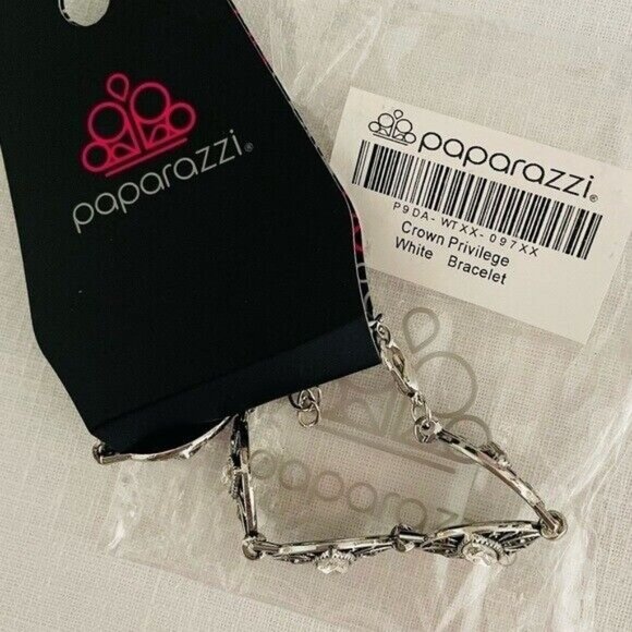 Crown Privilege Silver Womans Bracelet with Marquise and Hematite Rhinestones - Picture 6 of 8